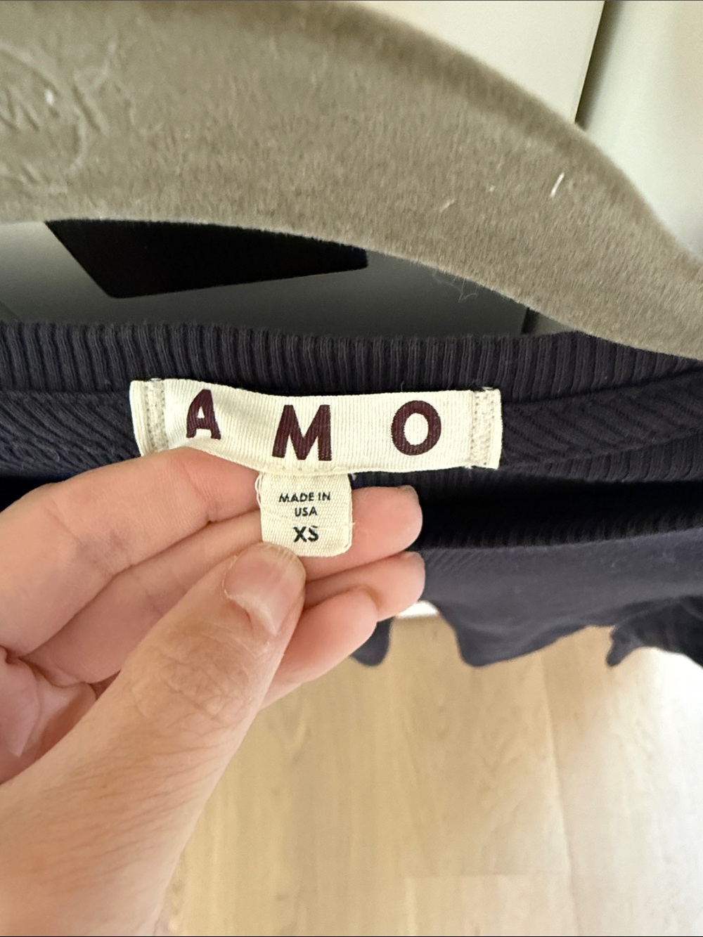 AMO Slim Rib Tee In Black - Picture 3 of 3